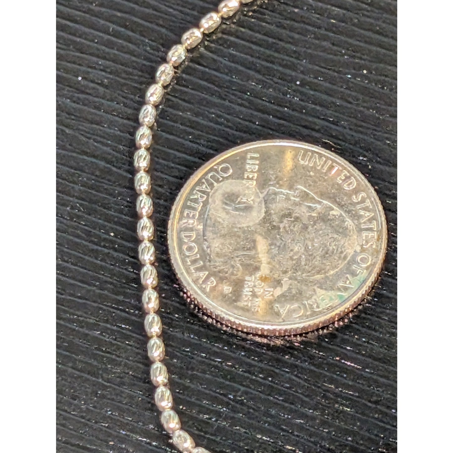 Vintage 925 Italy Sterling Silver Diamond Cut Oval Bead Bracelet