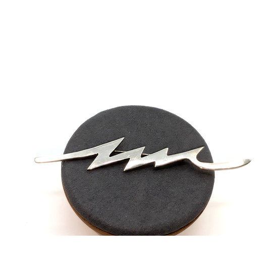 Vintage Estate Taxco Mexico 925 Sterling Silver Lightning Bolt Brooch Pin