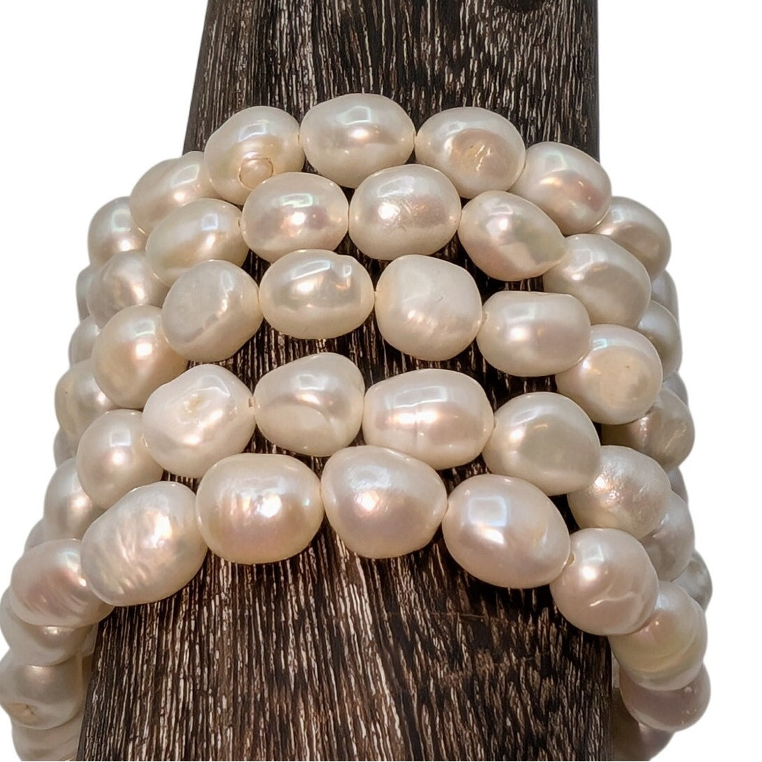 Five Genuine Freshwater Pearl Stretch Bracelets