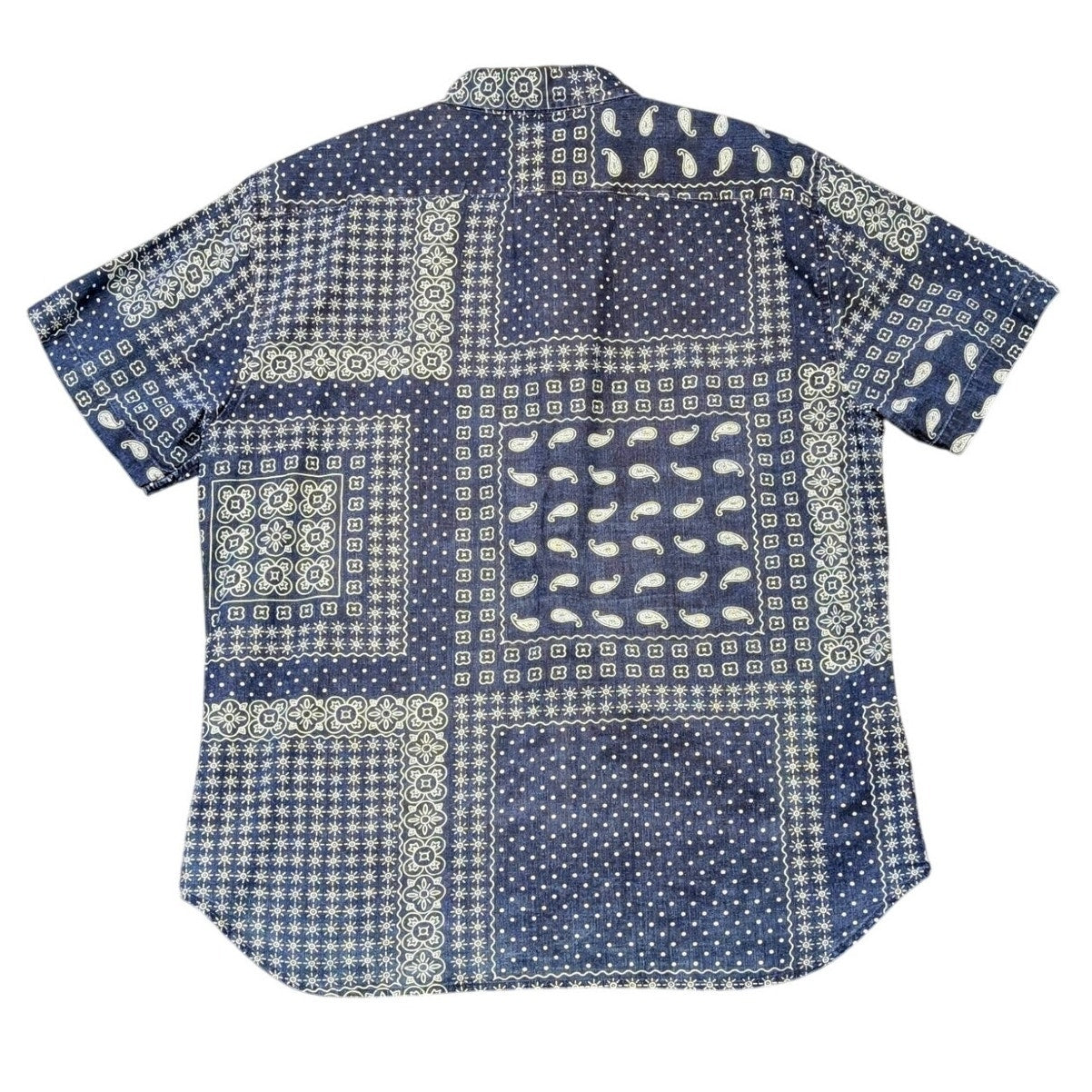 Bonobos Chambray Floral/Paisley Slim Fit Short Sleeve Button Down Mens' XXL
