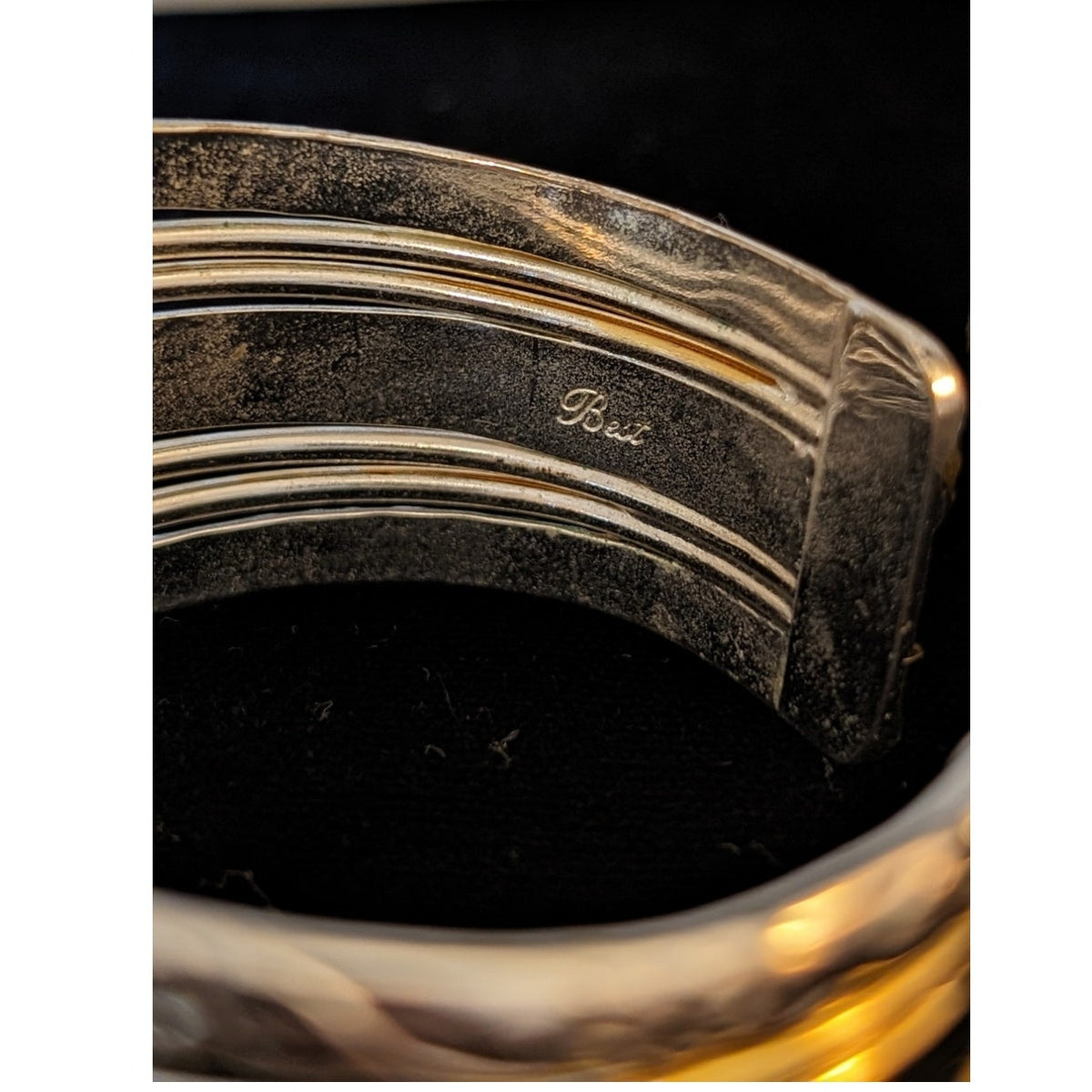 Best Two Tone Floral Border Cuff Bracelet