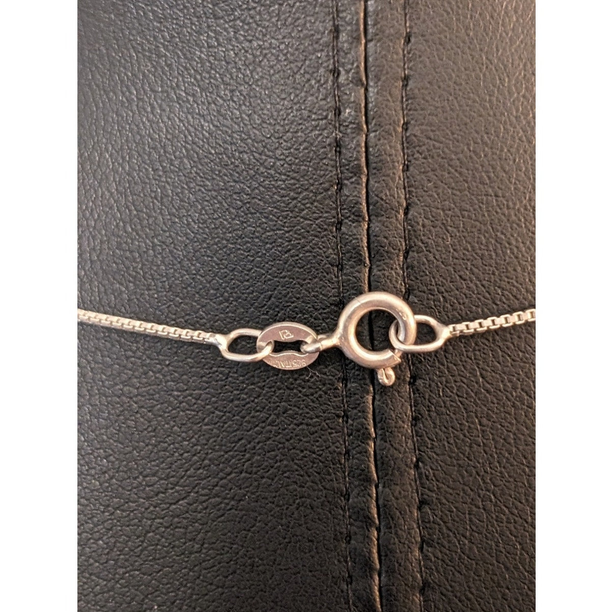 ELLE Signed Tested Ruby Cross Sterling Silver Pendant on 925 Box Chain Necklace