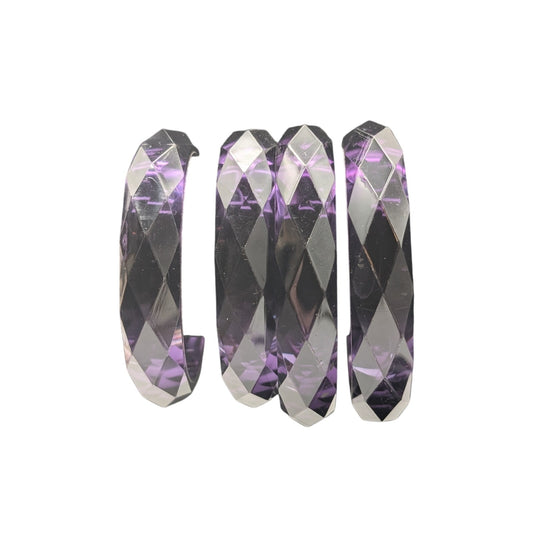 Lot of Four Purple Faceted Acrylic Bangle Bracelets