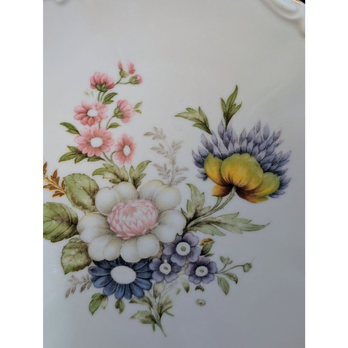 Vtg Bareuther Waldsassen Bavaria Germany 263 Floral Fancy Edge 8" Plate