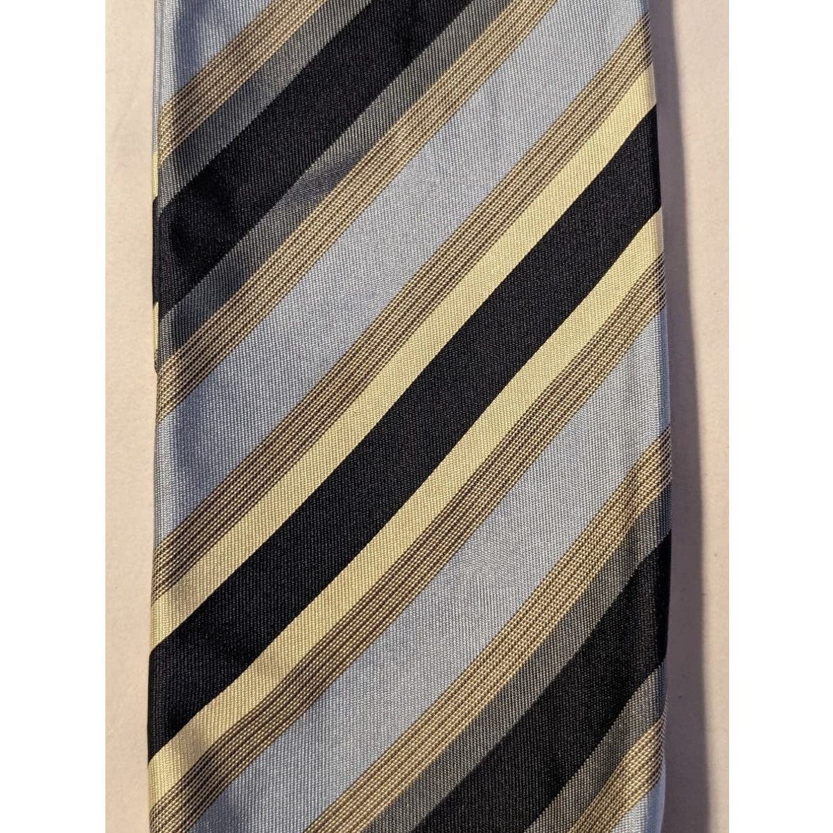 Hermes Paris Vintage 100% Silk Blue Stripe Neck Tie Authentic