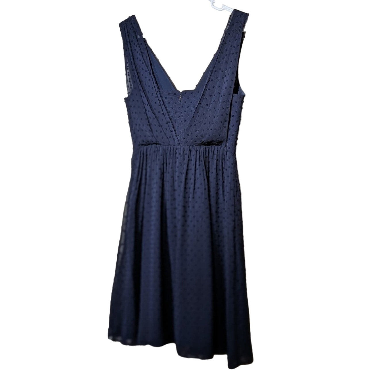 J CREW Sleeveless Marlowe Dress in Navy Swiss Dot Womens Sz 4