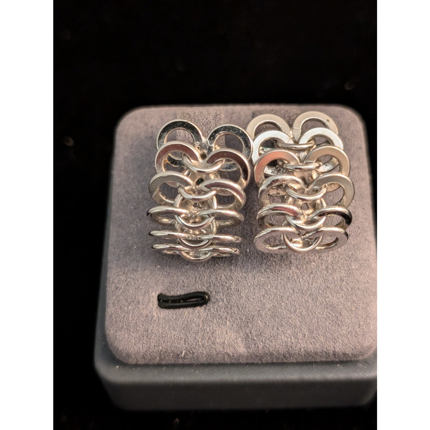 Vintage 40s Sterling Silver Harry S. Bick Screw Back Earrings