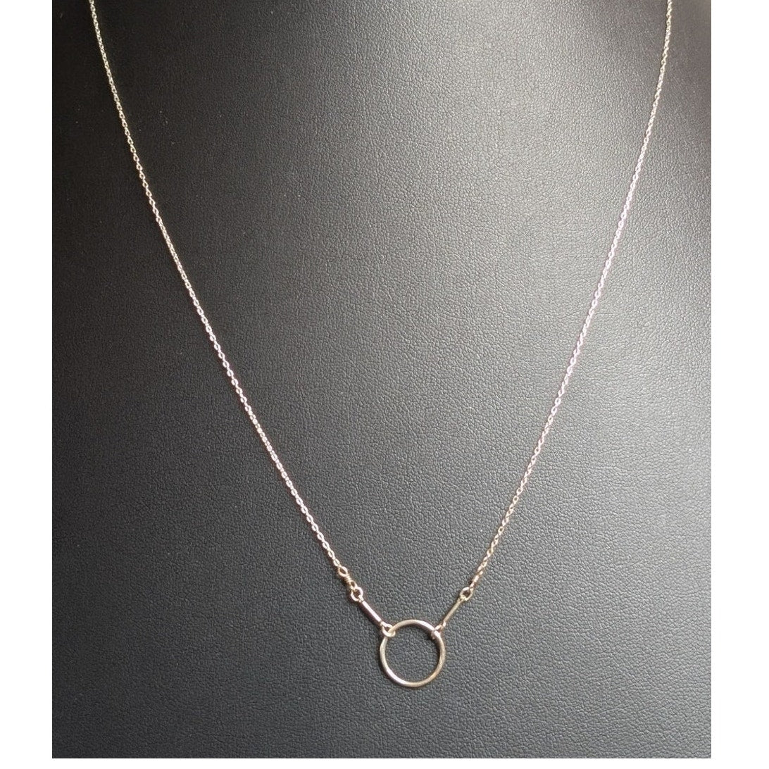 925 Sterling Silver 'O' Pendant Delicate Chain 21" Necklace