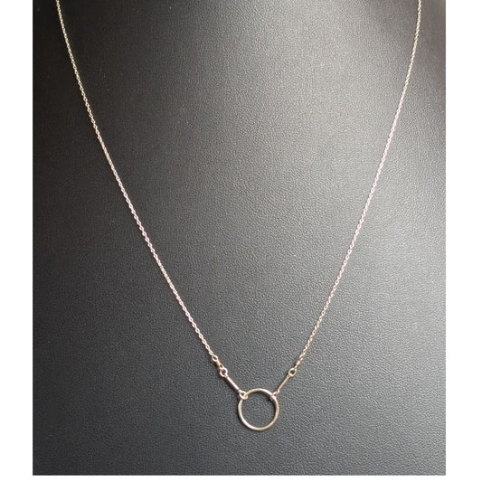 925 Sterling Silver 'O' Pendant Delicate Chain 21" Necklace