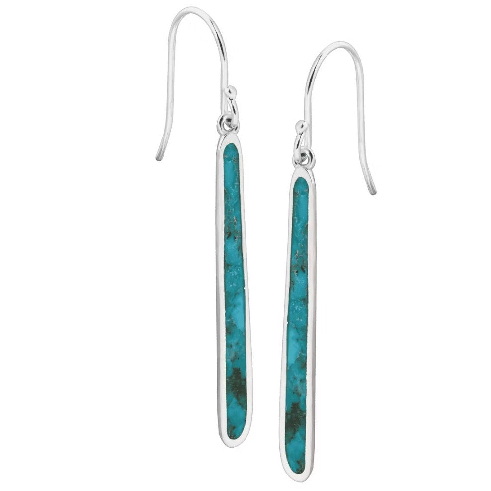 SILPADA 925 Sterling Silver Compressed Turquoise Dangle Earrings