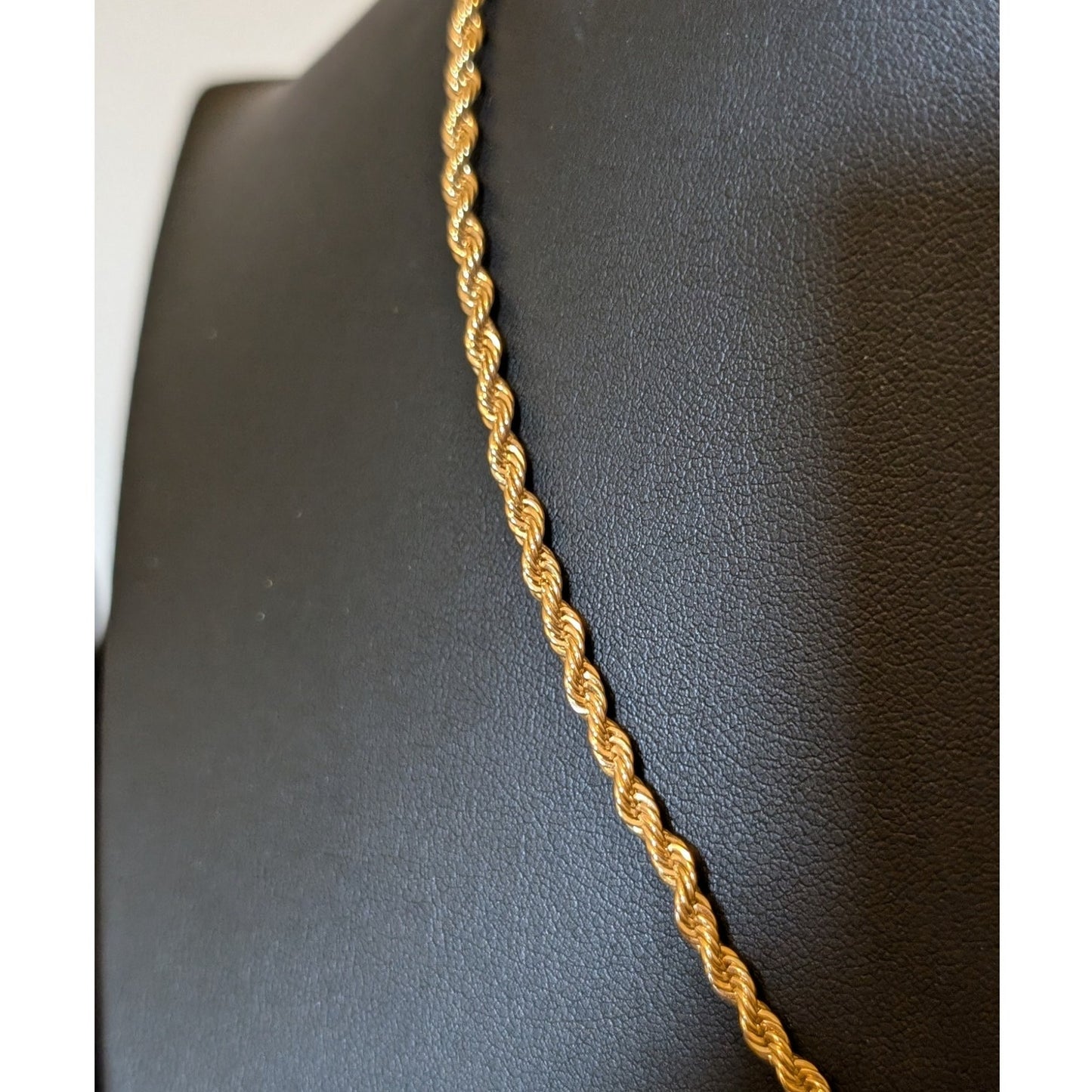Gold Tone 3mm Rope Chain Marked Korea