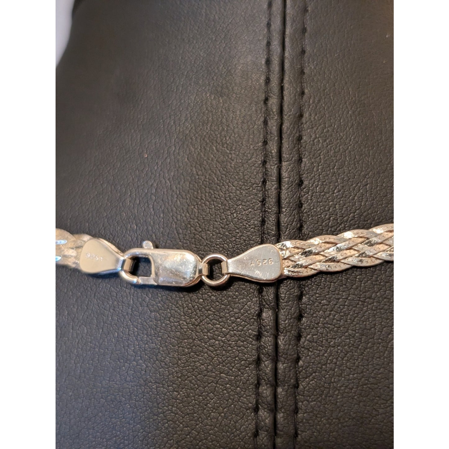 5 Strand Braided Herringbone Diamond Cut 925 Sterling Silver 5mm Chain Necklace