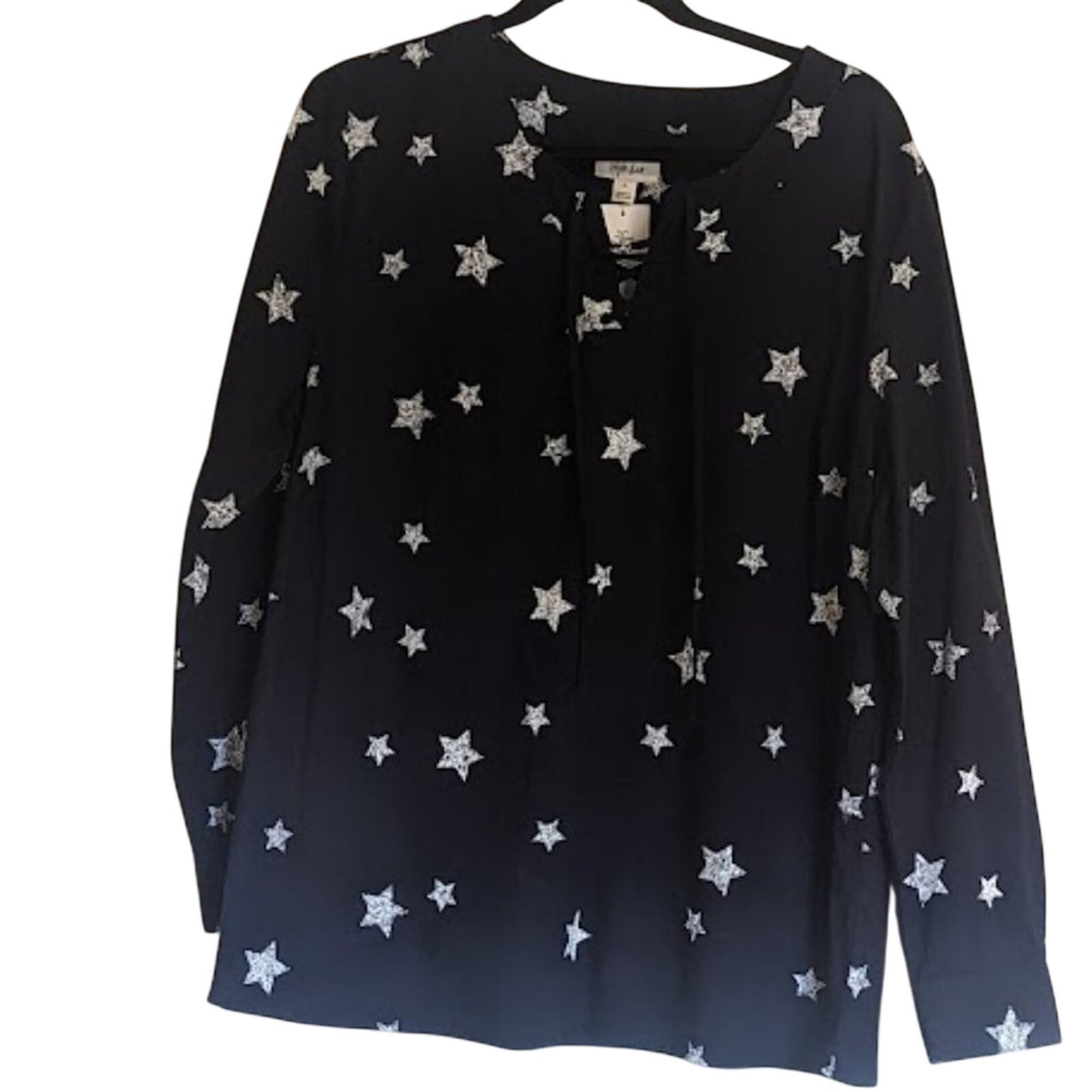 Style & Co NWT 100% Navy Star Lace Front Tunic Size XL