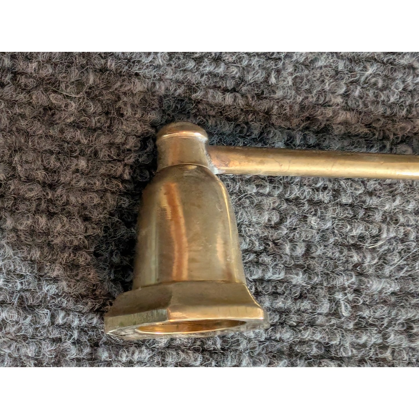 Vintage Solid Brass Bell Shaped Long Handle Candle Snuffer