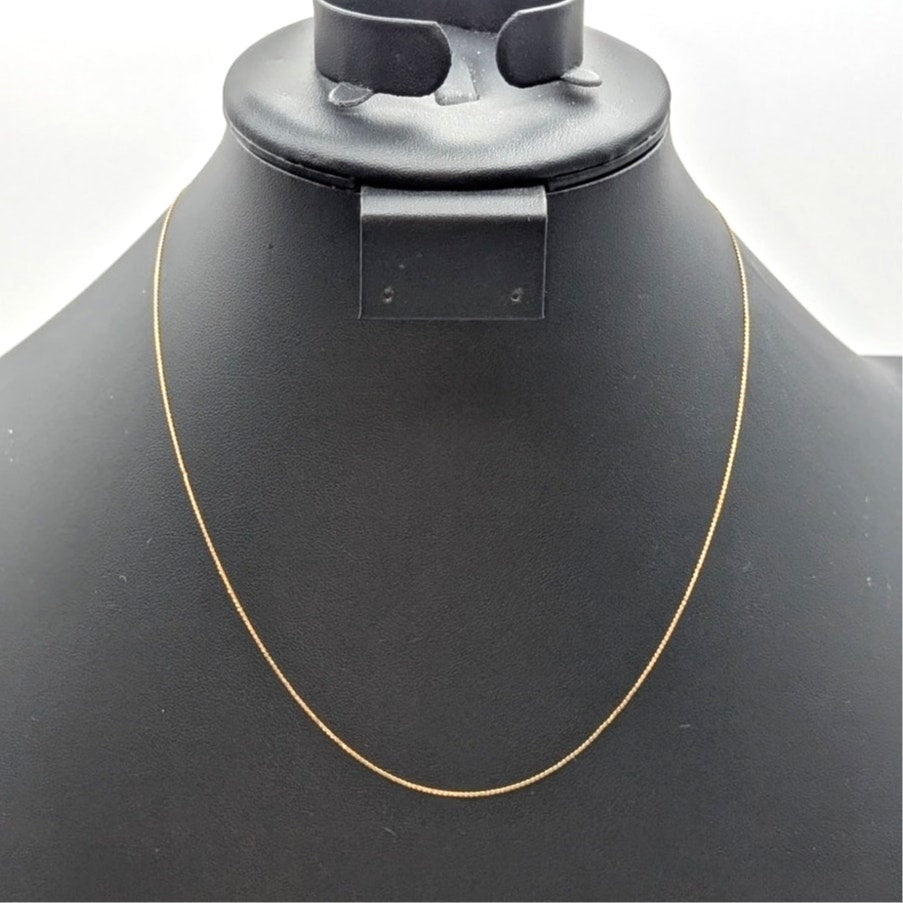 Vintage Marked & Tested 14K Yellow Gold 18.5" Dainty Chain Necklace 1.16g