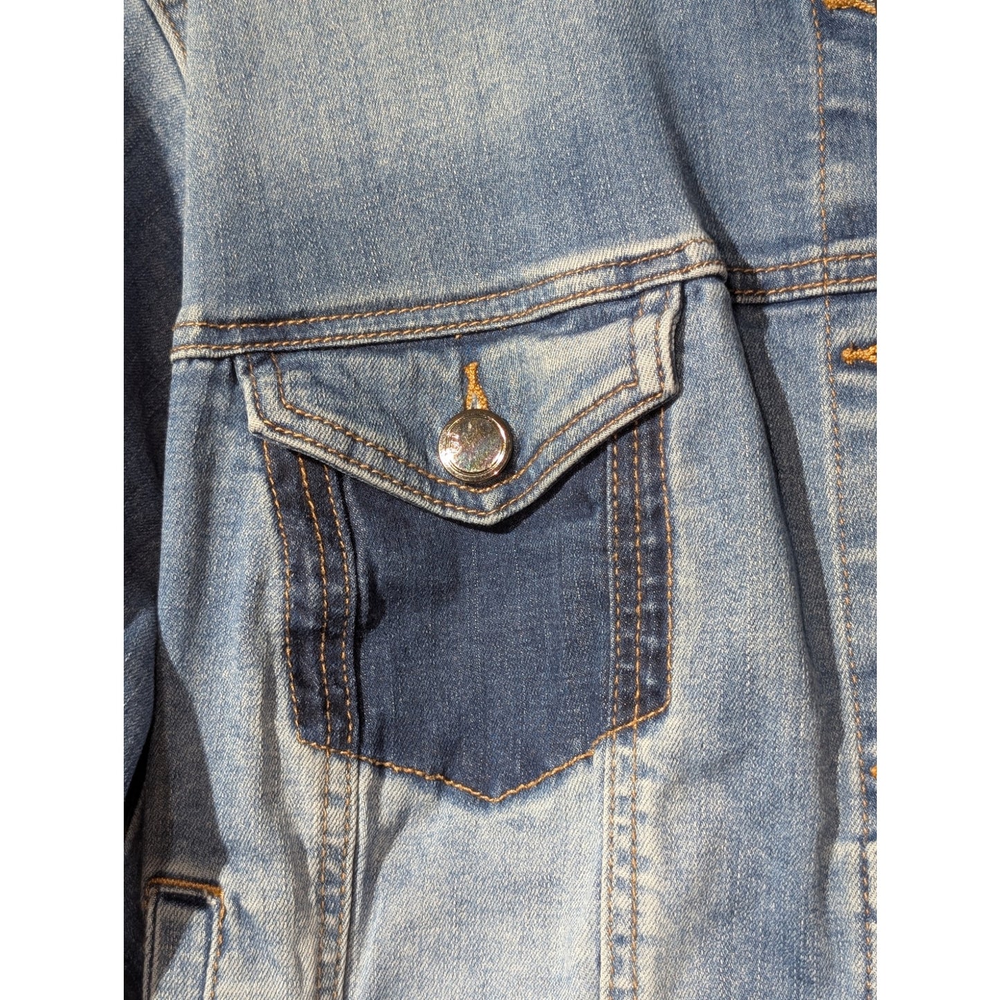 Lane Bryant Distressed Frayed Edge Cotton Stretch Denim Jacket Womens Plus Sz 22