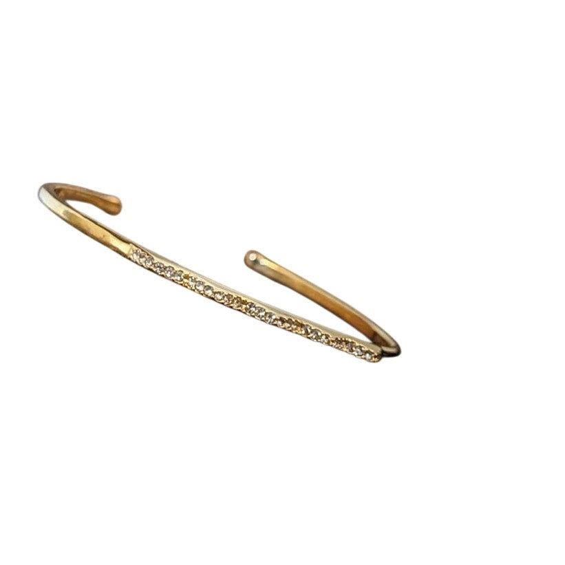 Stella & Dot  Signed Gold Tone Pave Chevron Cuff Bracelet