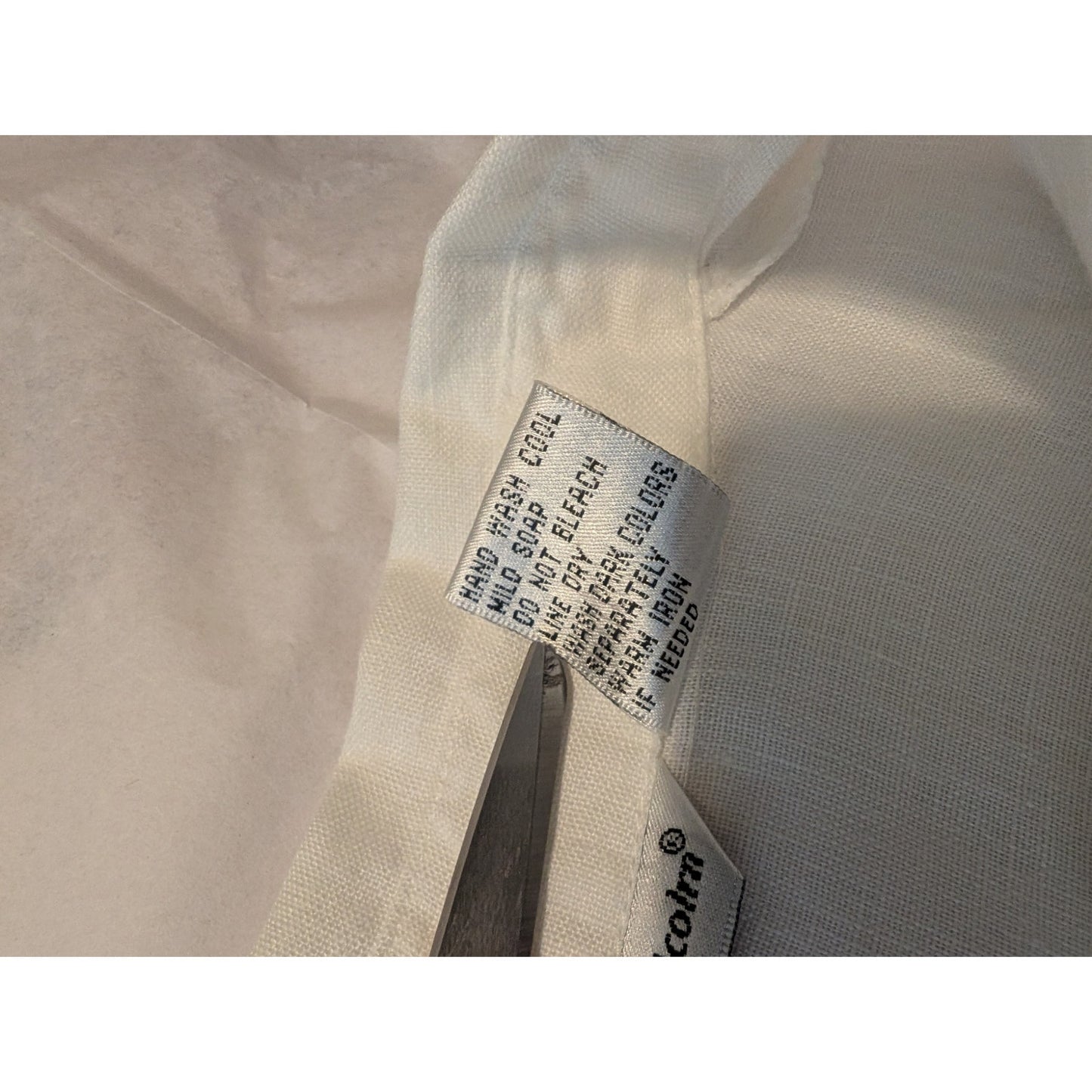 Vtg Richard Malcolm Irish Linen Ecru Embroidered Flowers Button Front Shirt Sz M