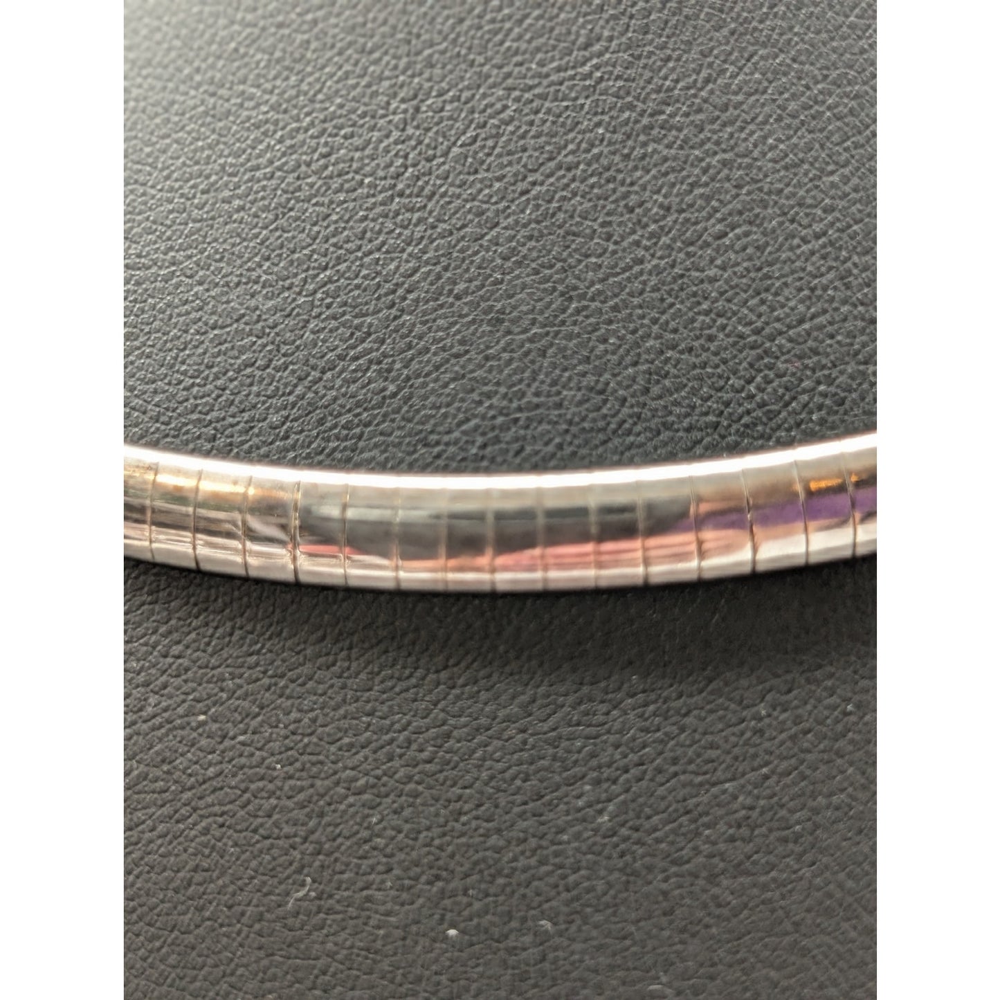 Vintage Silver Tone Omega Fold Over Clasp Necklace