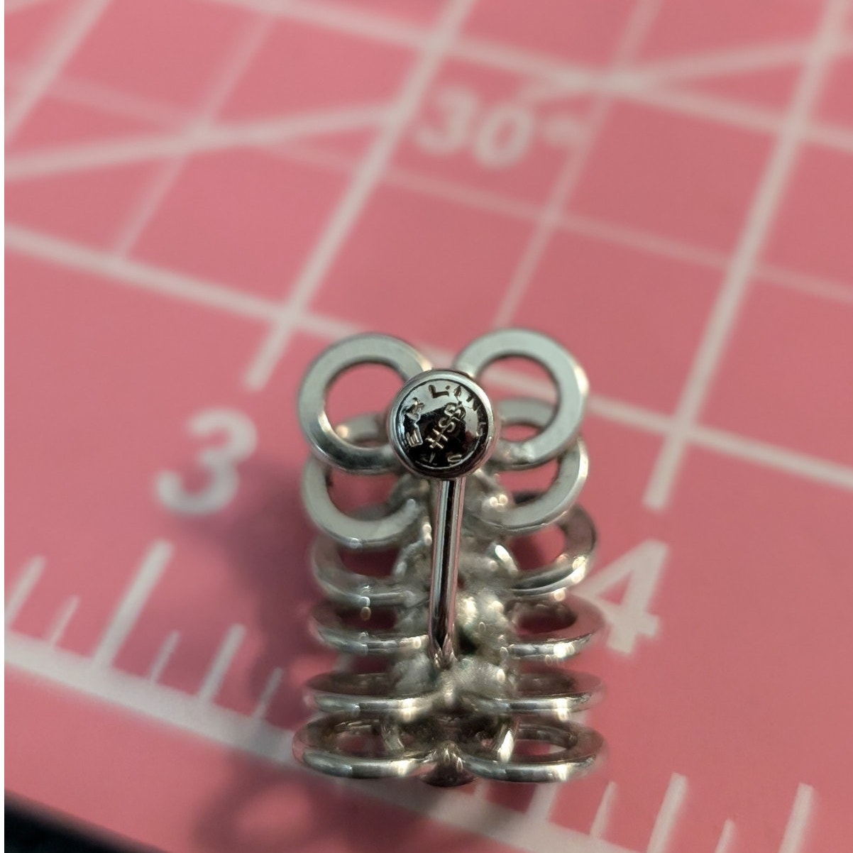 Vintage 40s Sterling Silver Harry S. Bick Screw Back Earrings