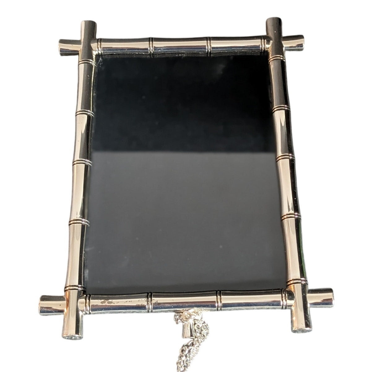 Bamboo Look Silver Metal Free Standing Picture Frame