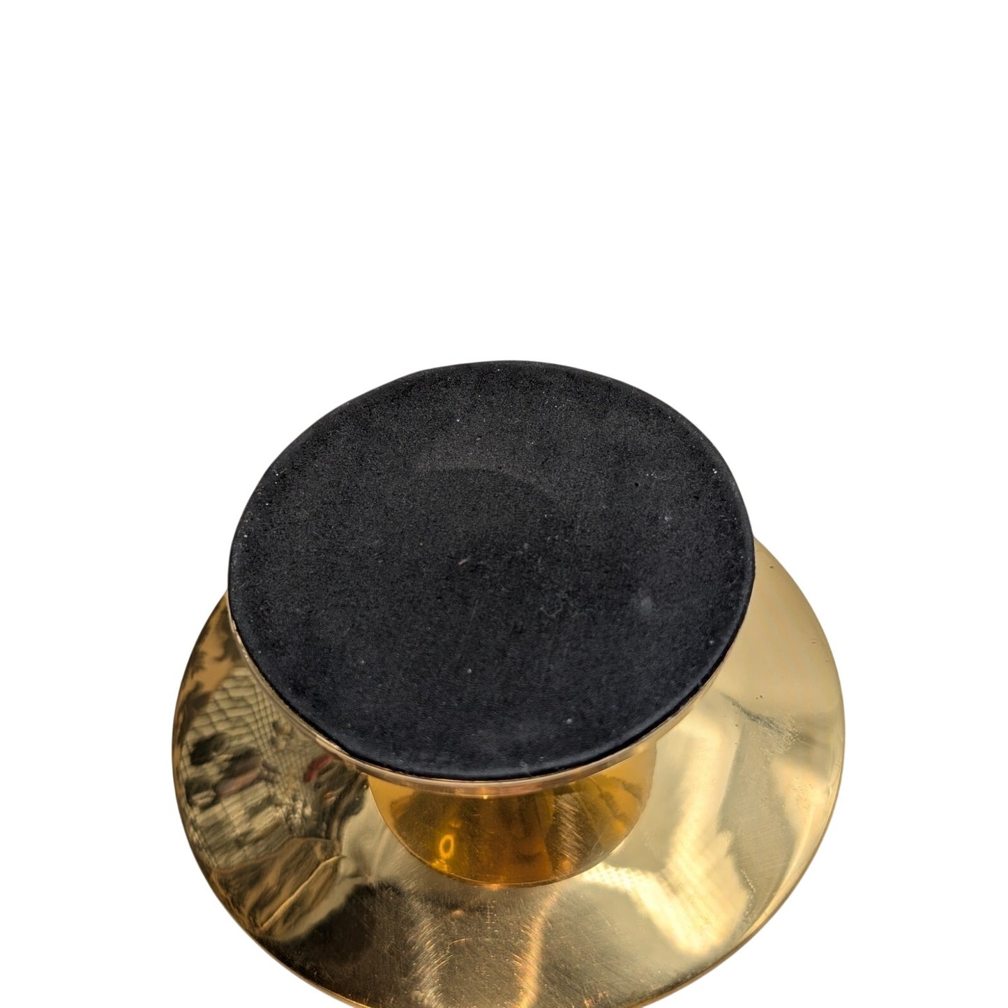 Vintage 80s Brass Pillar Candle Holder