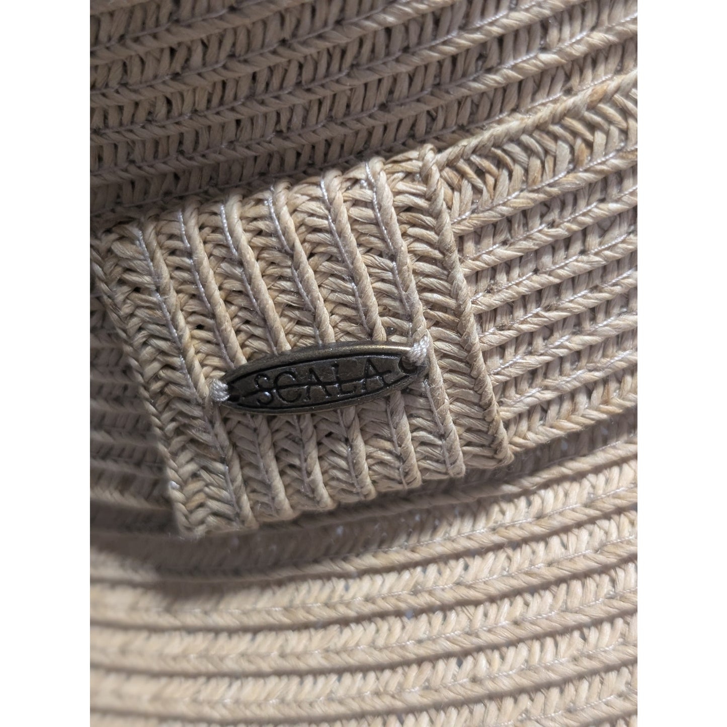 Scala Collezione Tan Packable Sun Beach Paper Straw Hat NWOT One Size