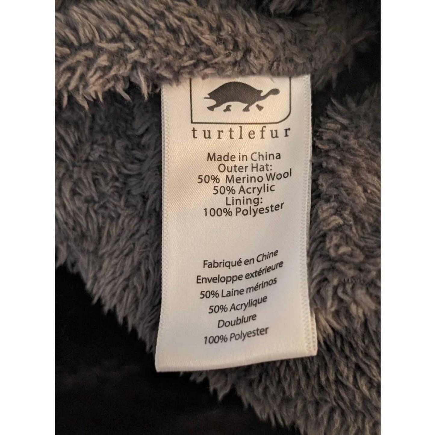 Turtle Fur Gray Fifi Cable Knit Merino Wool Plush Fleece Lined Faux Pom Beanie