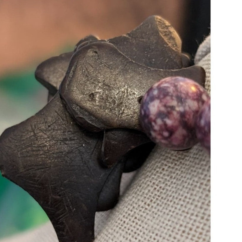 Mottled Purple Stone/Glass Large Chip Necklace