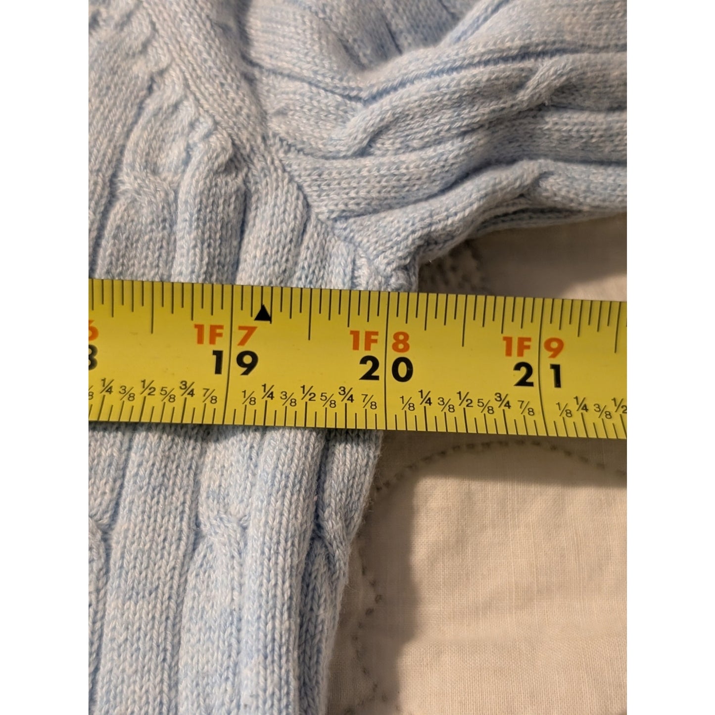 Croft & Barrow Light Blue Cable Crew Neck Pull Over Long Sleeve Sweater Sz XL