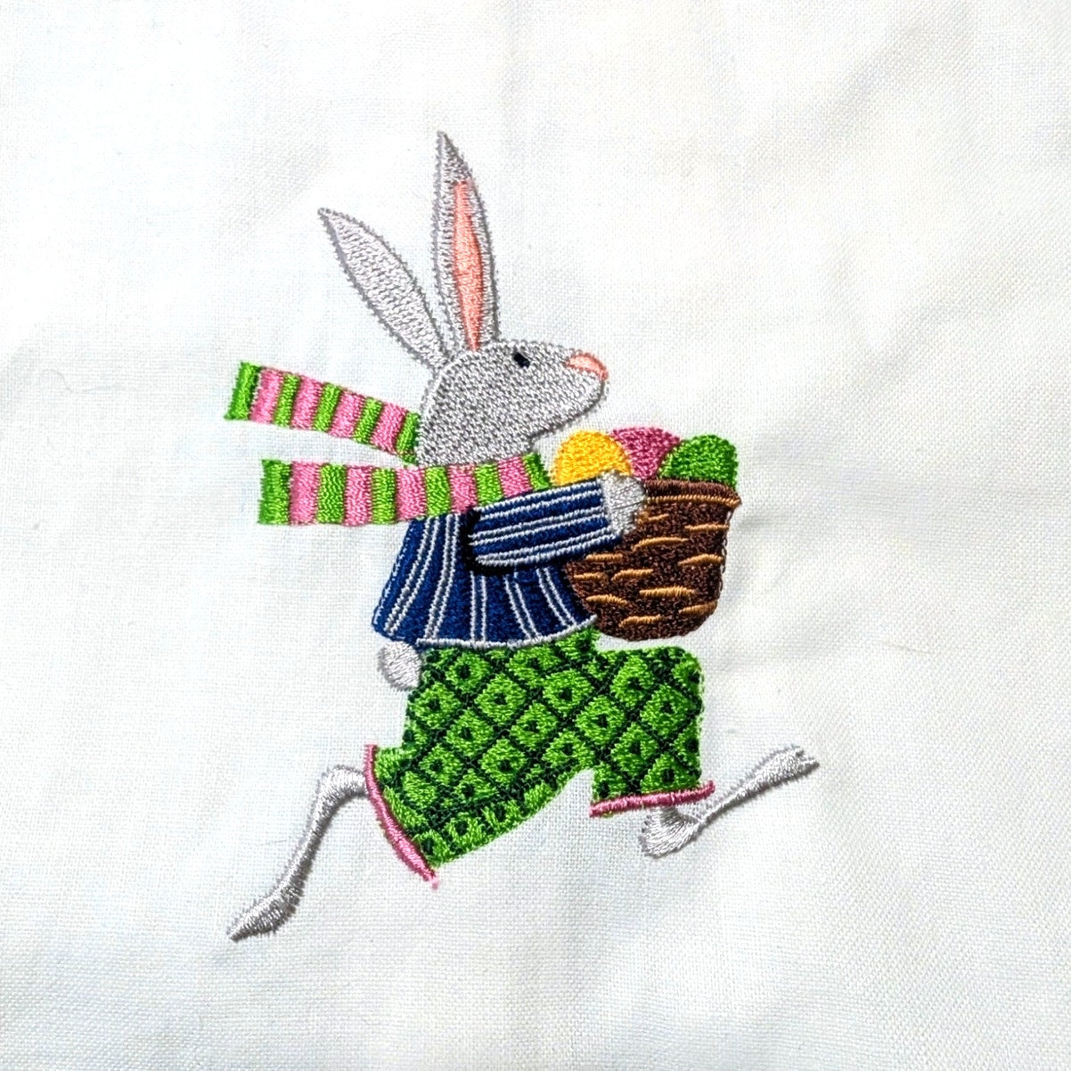 Set of Two Embroidered Bunny 100% Cotton Napkins