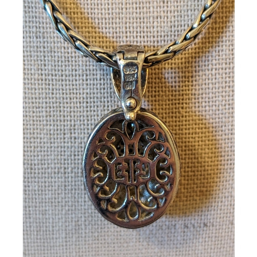 EFFY BH Balissima 18k Gold & Sterling Silver Diamond Pendant Toggle Necklace 18"
