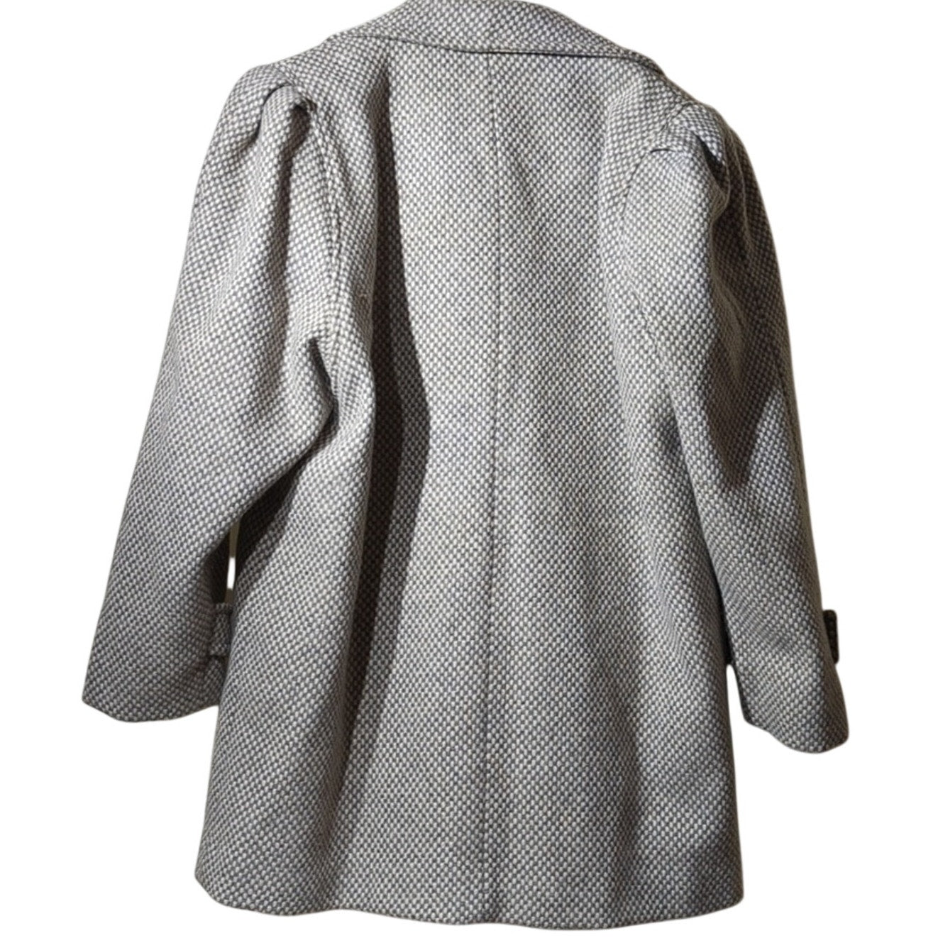 Spencer Douglas Vintage 80s Gray/Cream Tweed Wool Blend Car Coat Womens Sz 12