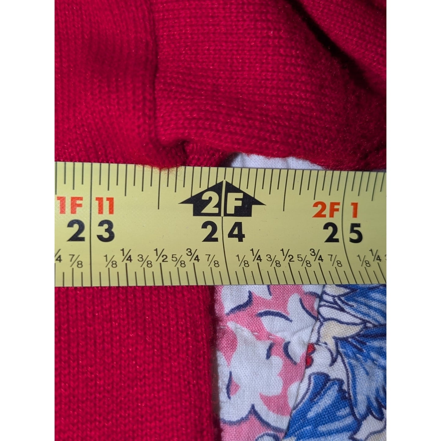 Lauren Ralph Lauren Red Black Accent Silver Tone Button Turtleneck Sweater Sz XL