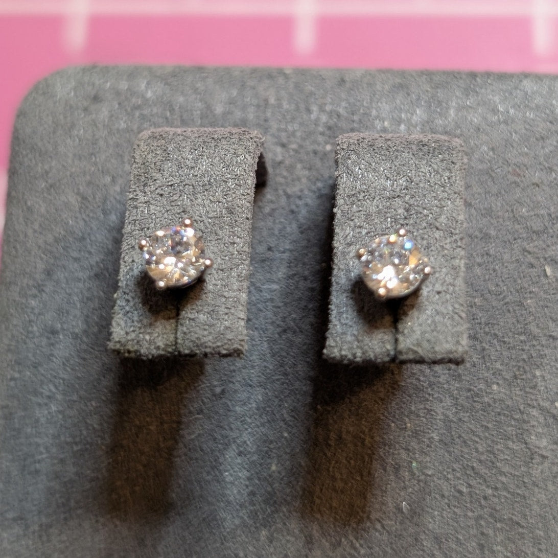 Sterling Silver 4mm CZ Stud Earrings