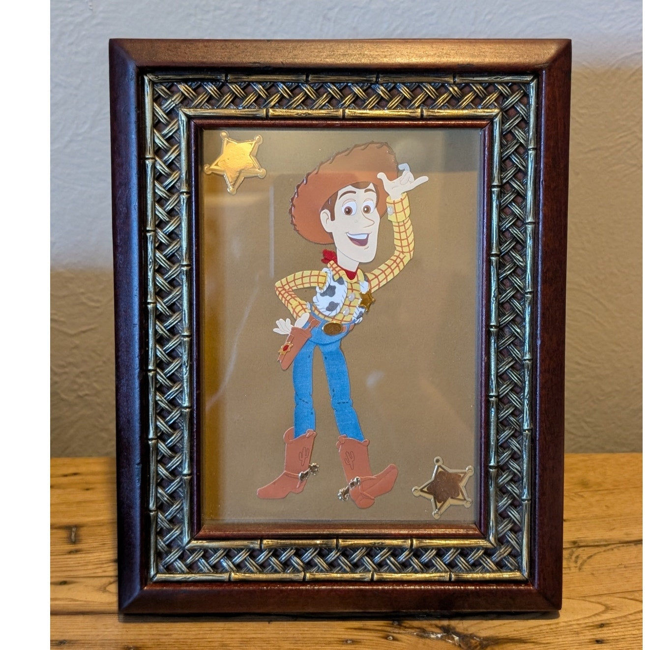 Wood Ornate Framed Toy Story Woody Sticker Art