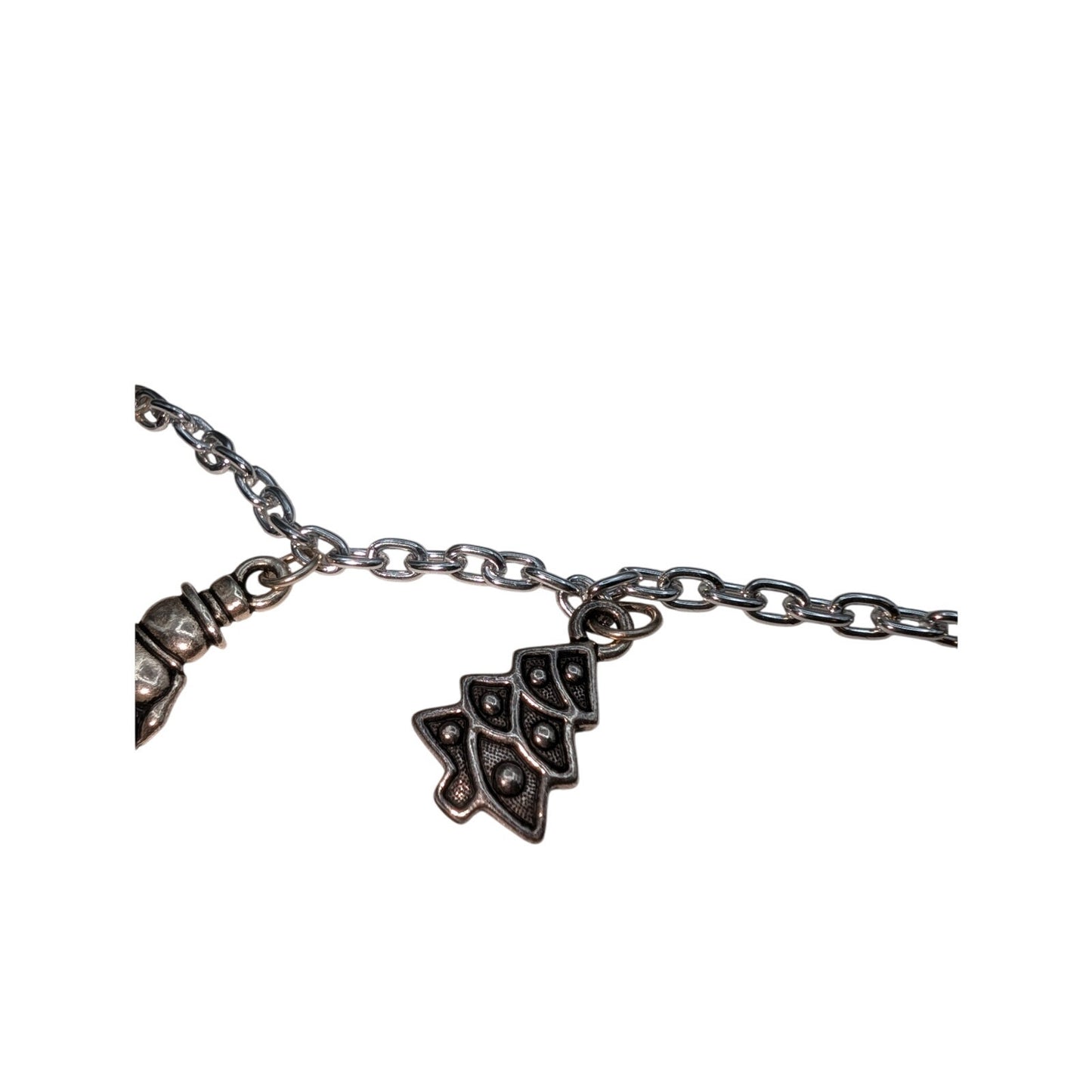 Silver Tone Christmas Charm Bracelet