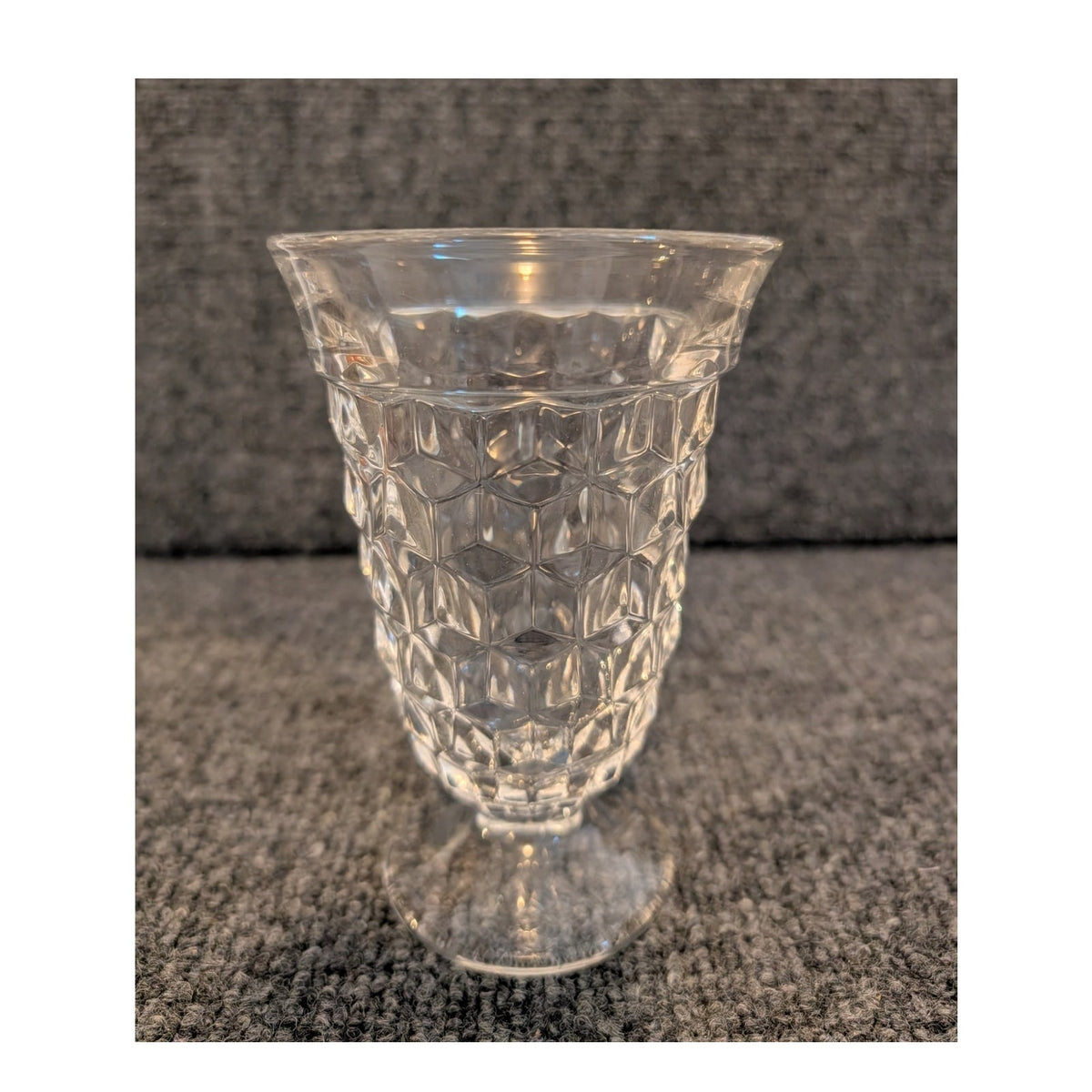 Vintage 1970s Fostoria American Clear Cubist Design Iced Tea Glass