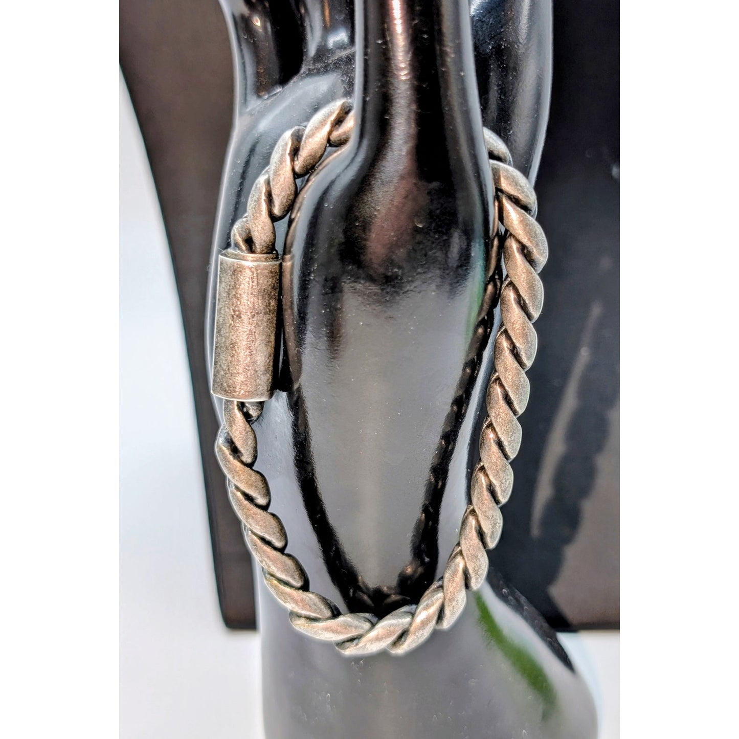 Thick Chunky Stainless Steel Satin Finish Nautical Link Magnetic Clasp Bracelet