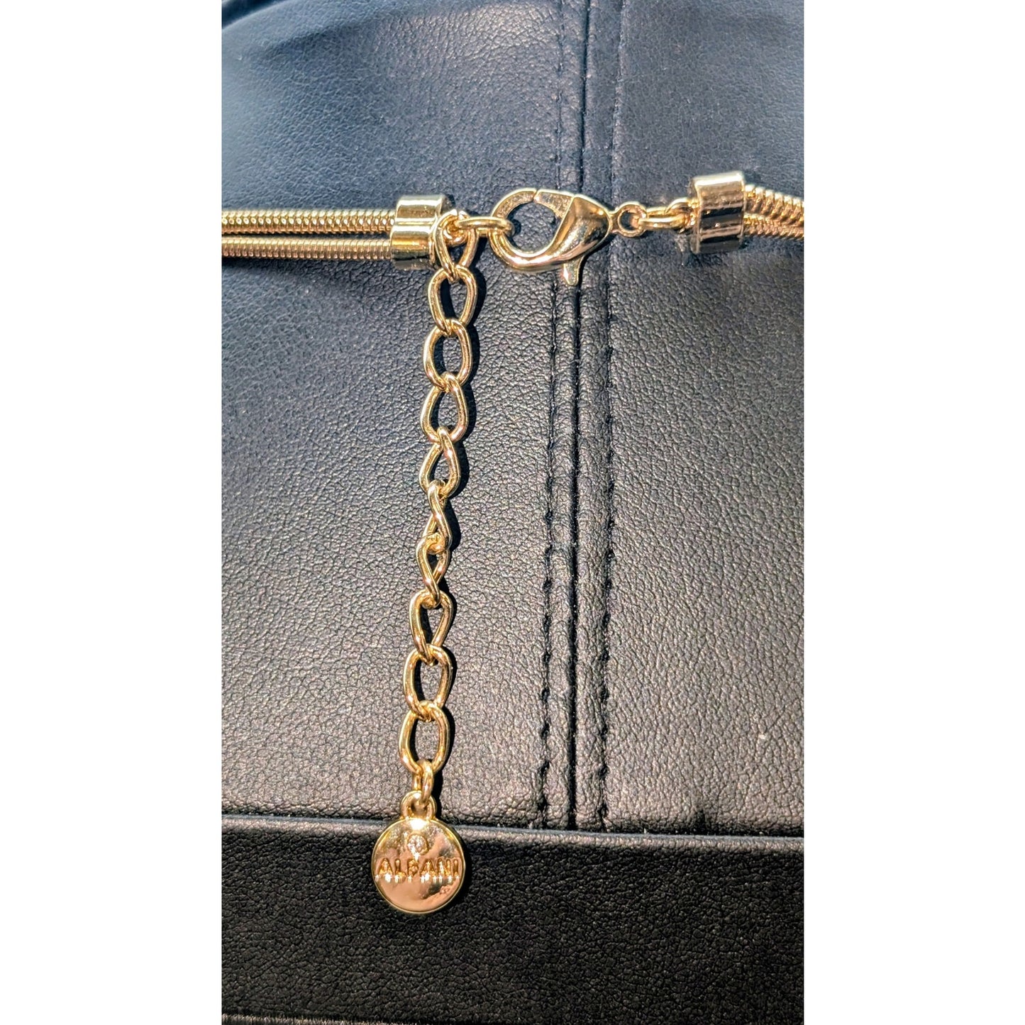 Alfani Gold Tone Double Strand Ball Bead Tassel Snake Chain 24"-26" Necklace