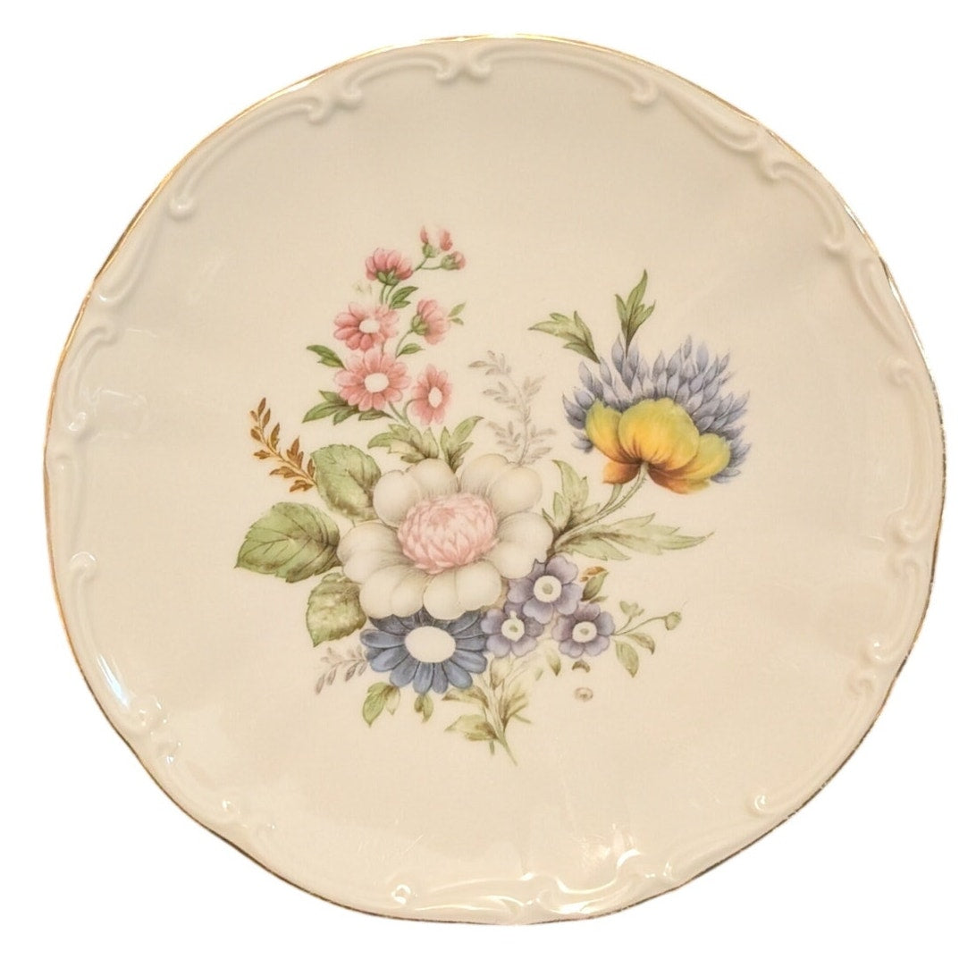 Vtg Bareuther Waldsassen Bavaria Germany 263 Floral Fancy Edge 8" Plate