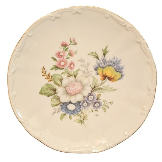 Vtg Bareuther Waldsassen Bavaria Germany 263 Floral Fancy Edge 8" Plate