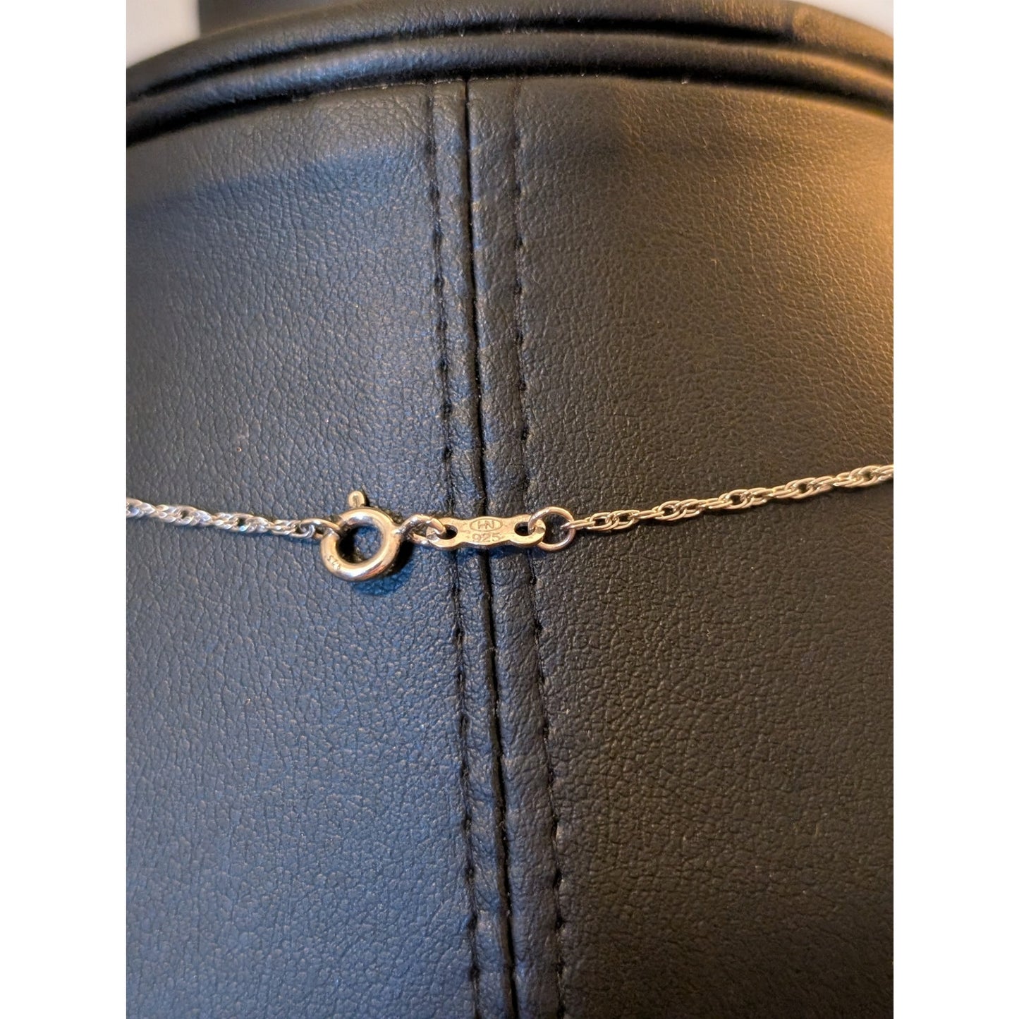 18" Sterling Silver Two Woven Strands Pendant Necklace