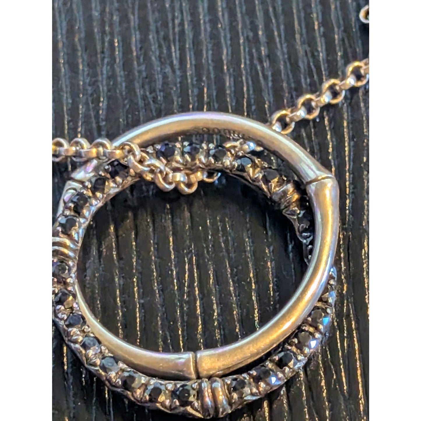 John Hardy Bamboo Collection 925 Sterling Silver Black Sapphire 19.75" Necklace