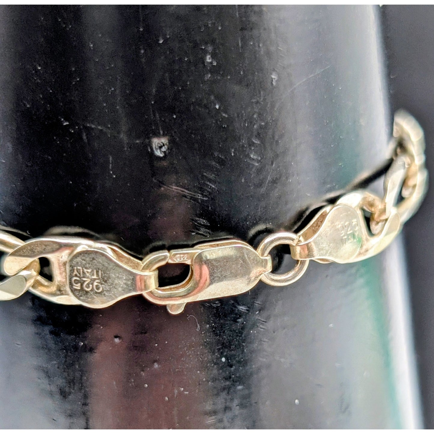 Italian 925 Sterling Silver Long Mariner Link Lobster Clasp Chain Bracelet