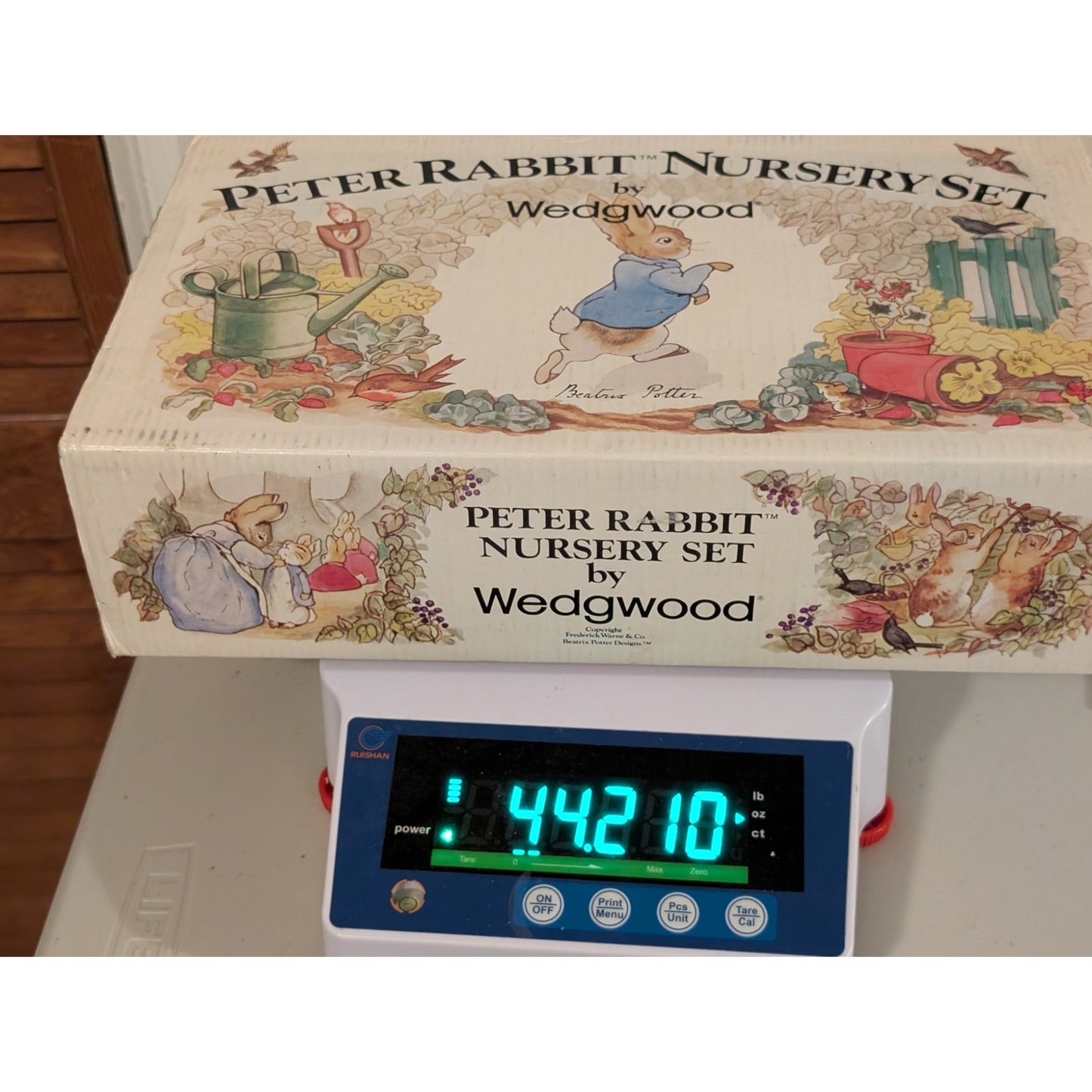 Vintage Beatrix Potter Peter Rabbit Wedgwood 4 Piece Nursery Set