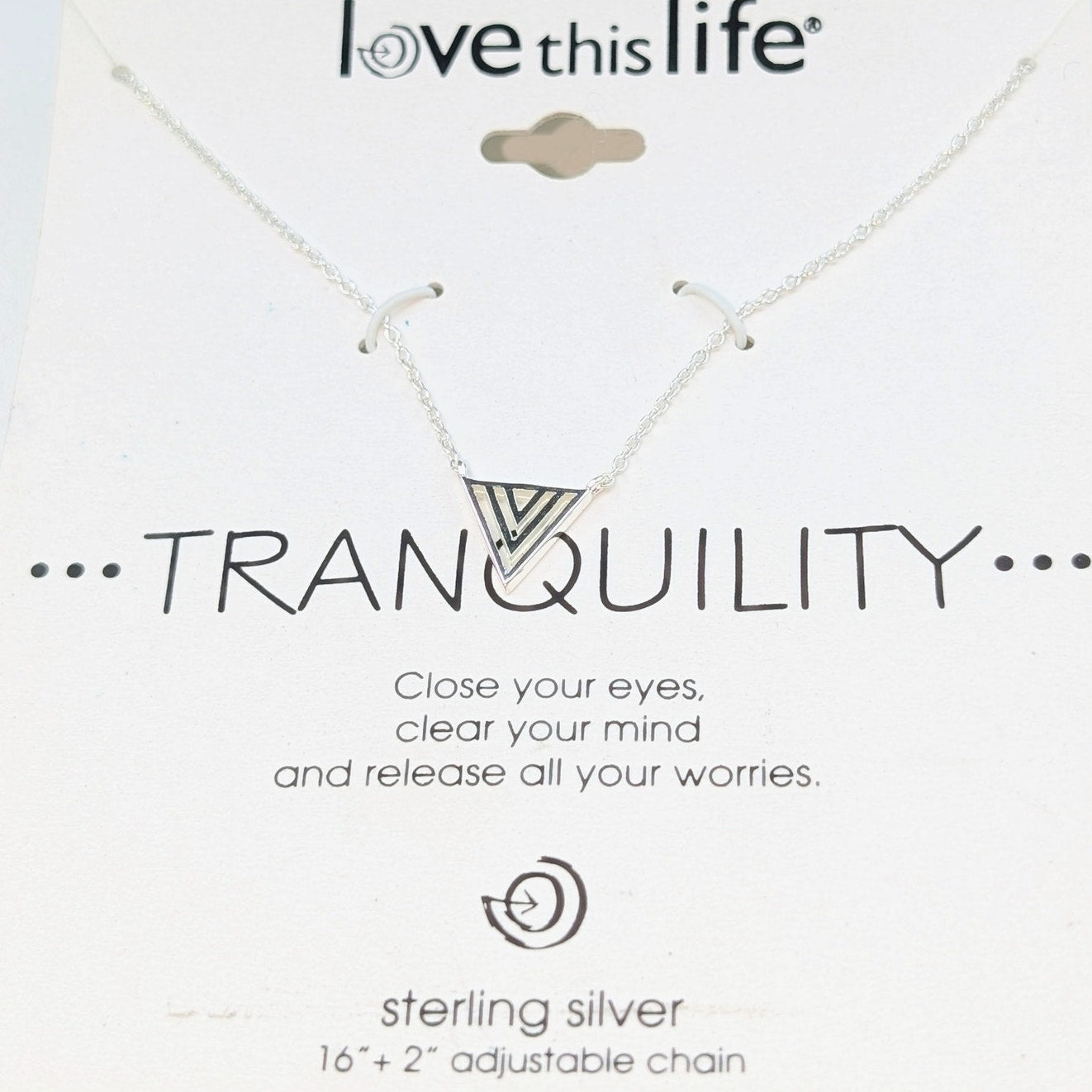 Love This Life Tranquility Sterling Silver 16"-18" Necklace NWT