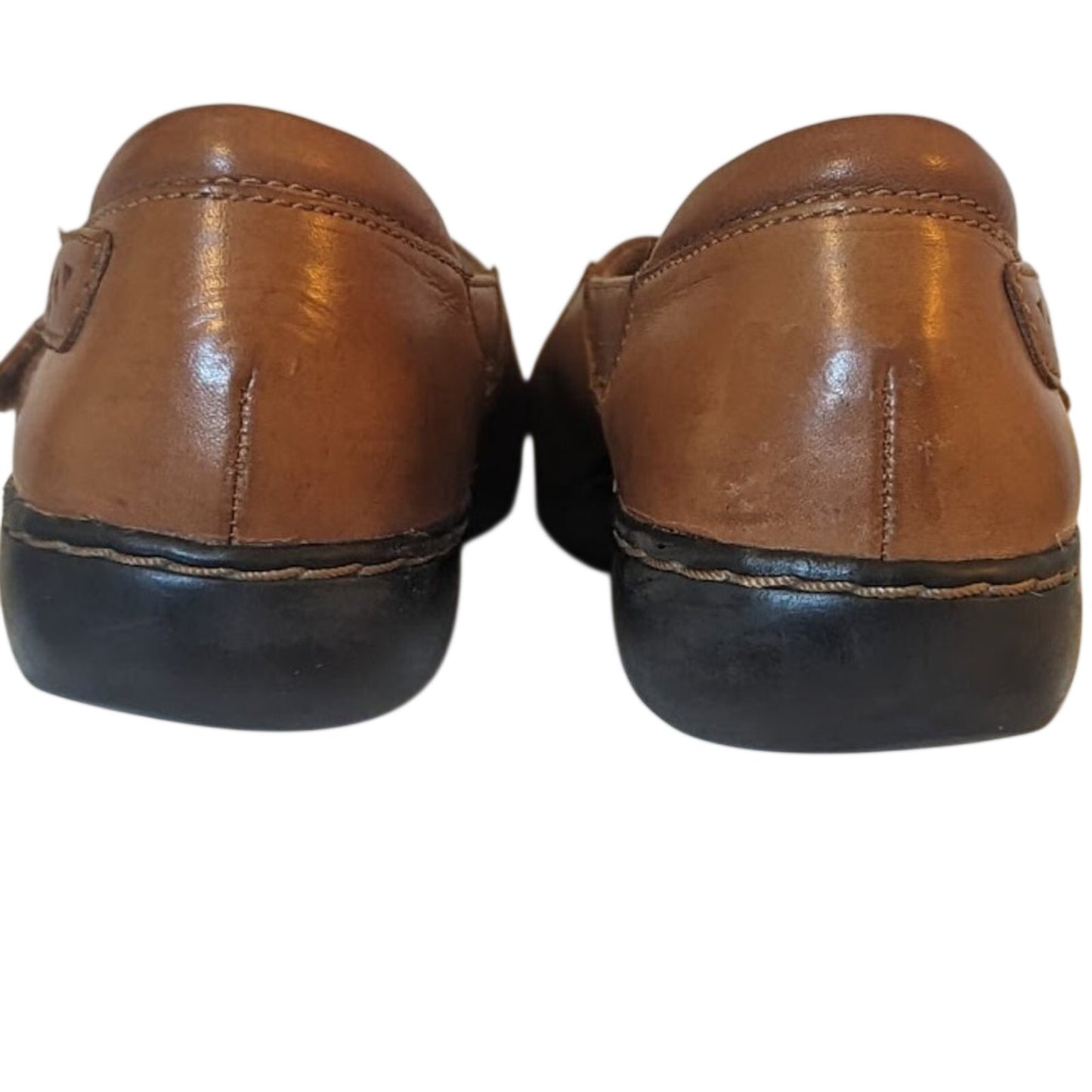 CLARK'S Bendable Ashland Rivers Spin Leather Brown Loafers Size 7