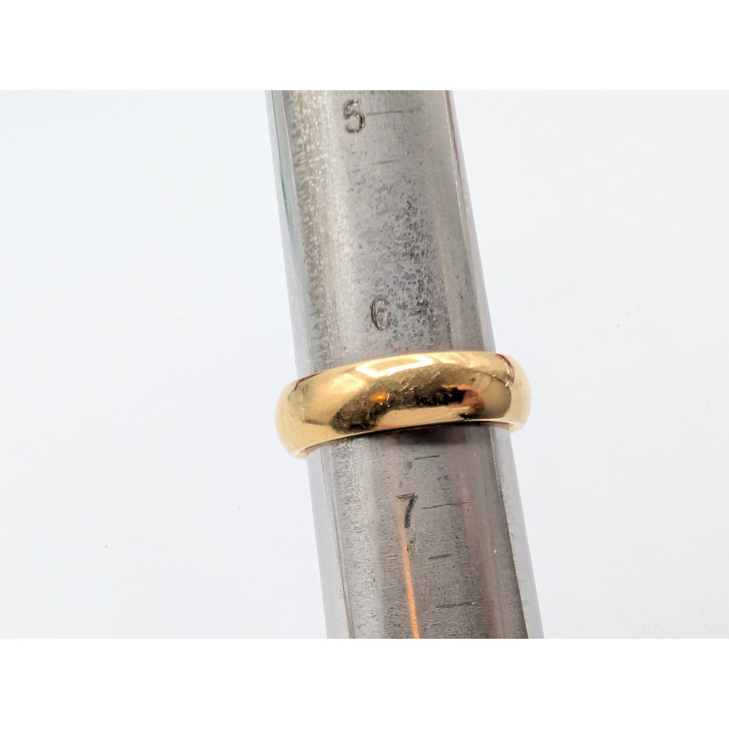 Vintage 18K Yellow Gold Artcarved Women's Wide Wedding Band Ring Size 6.5
