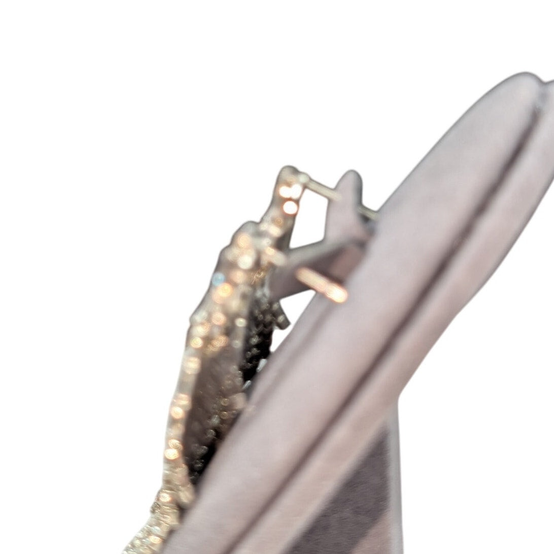 Rhinestone Fringe Dangle Round & Baguette Pierced Earrings